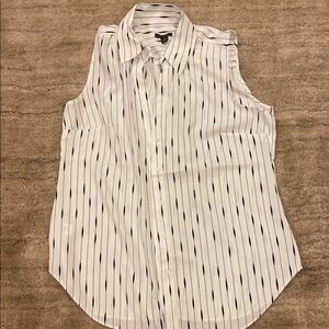 Brand new Sleeveless Striped Blouse - Black and White